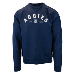 SWEATSHIRT CREW AGGIES UTAH STATE APPLIQUE COMFORT WASH
